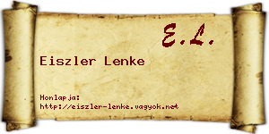 Eiszler Lenke névjegykártya